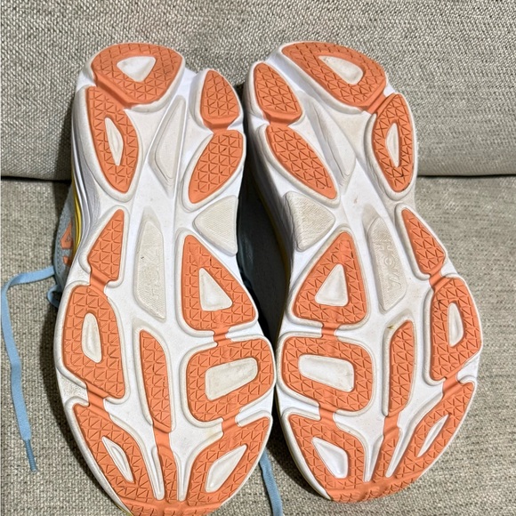 Hoka Sky Blue and Vibrant Yellow Sneakers - Picture 7 of 8